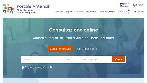 Preview of Portale Antenati (Italy)