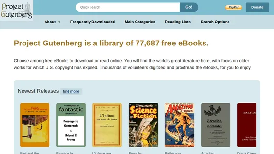 Preview of Project Gutenberg