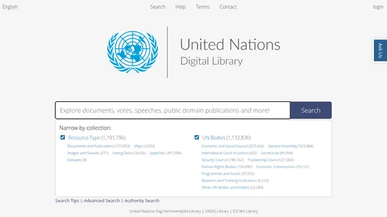 Preview of United Nations Digital Library