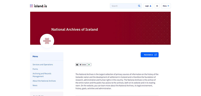 Preview of National Archives of Iceland (รjรณรฐskjalasafn)